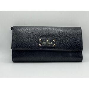 Kate Spade - Bay Street Sandra Black Wallet Clutch - Pebbled Leather Soft